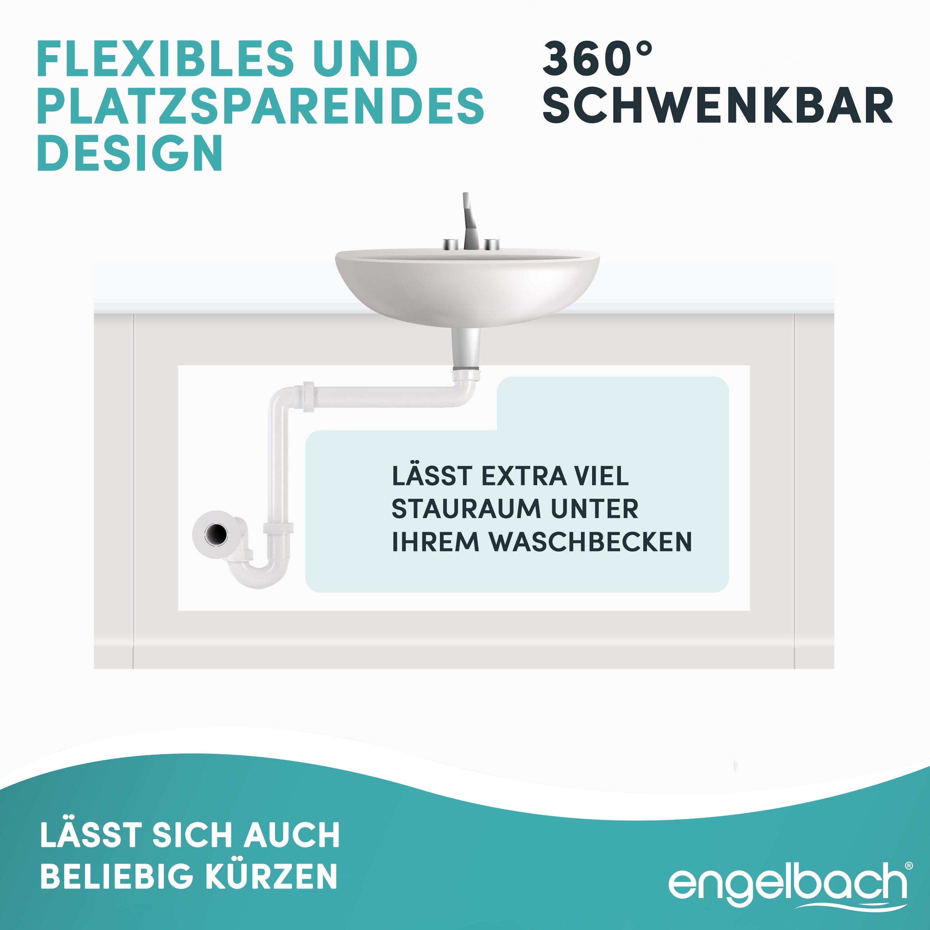 Raumsparsiphon - 1 1/4" x 32mm, Inkl. Video Anleitung