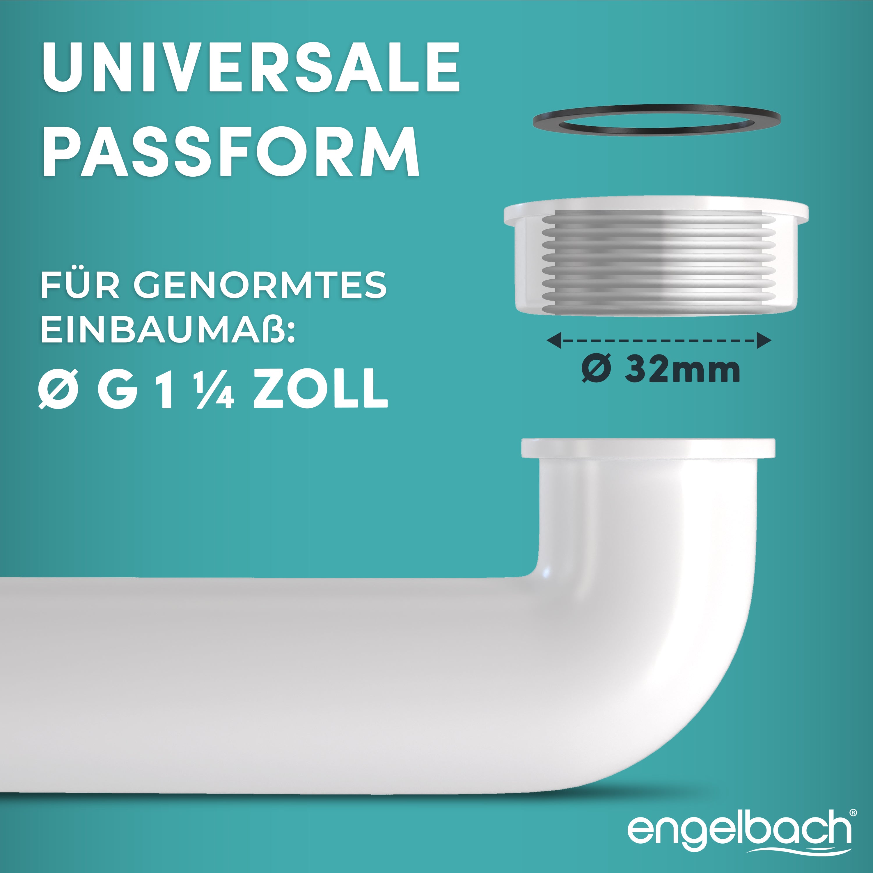 Raumsparsiphon - 1 1/4" x 32mm, Inkl. Video Anleitung