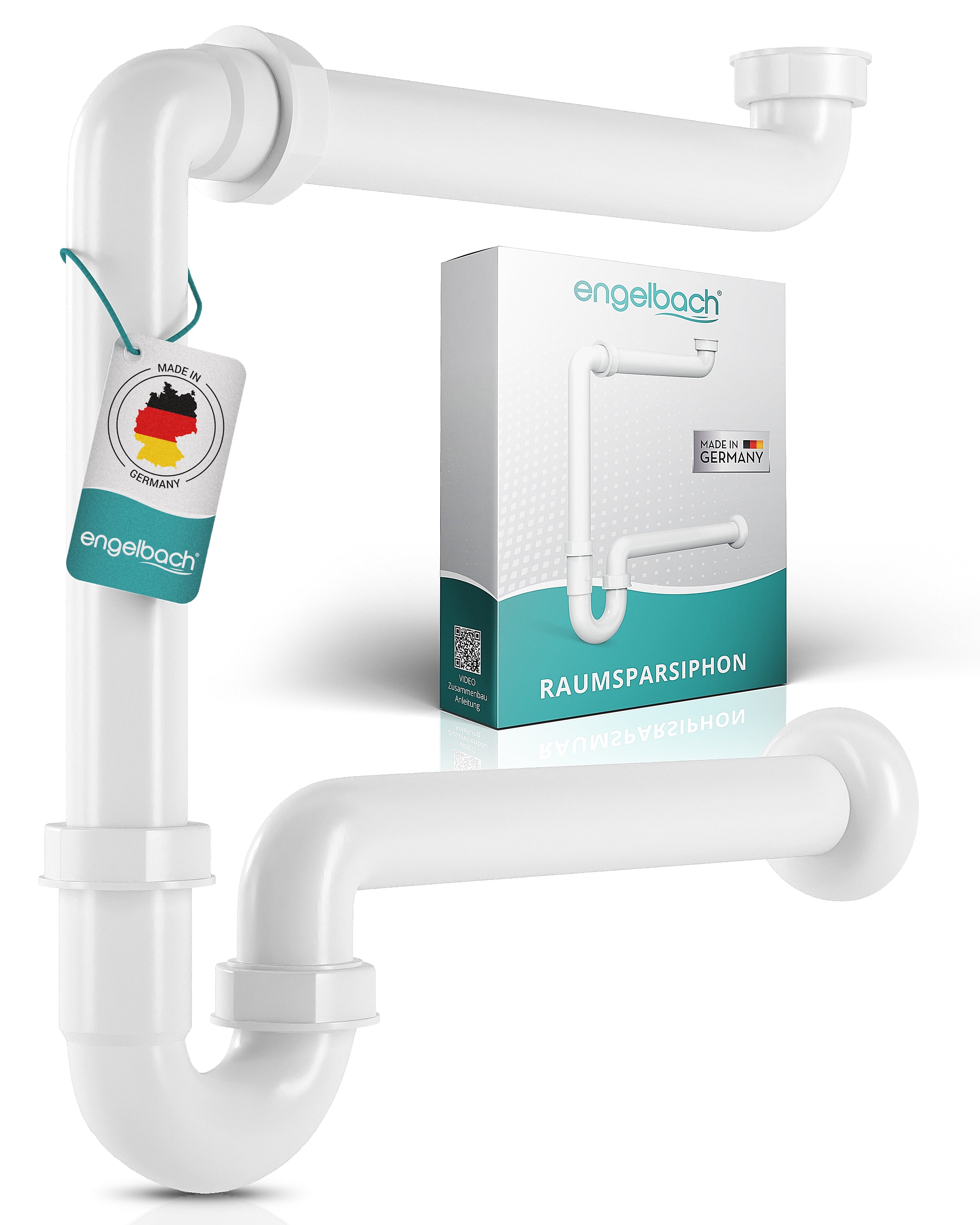 Raumsparsiphon - 1 1/4" x 32mm, Inkl. Video Anleitung