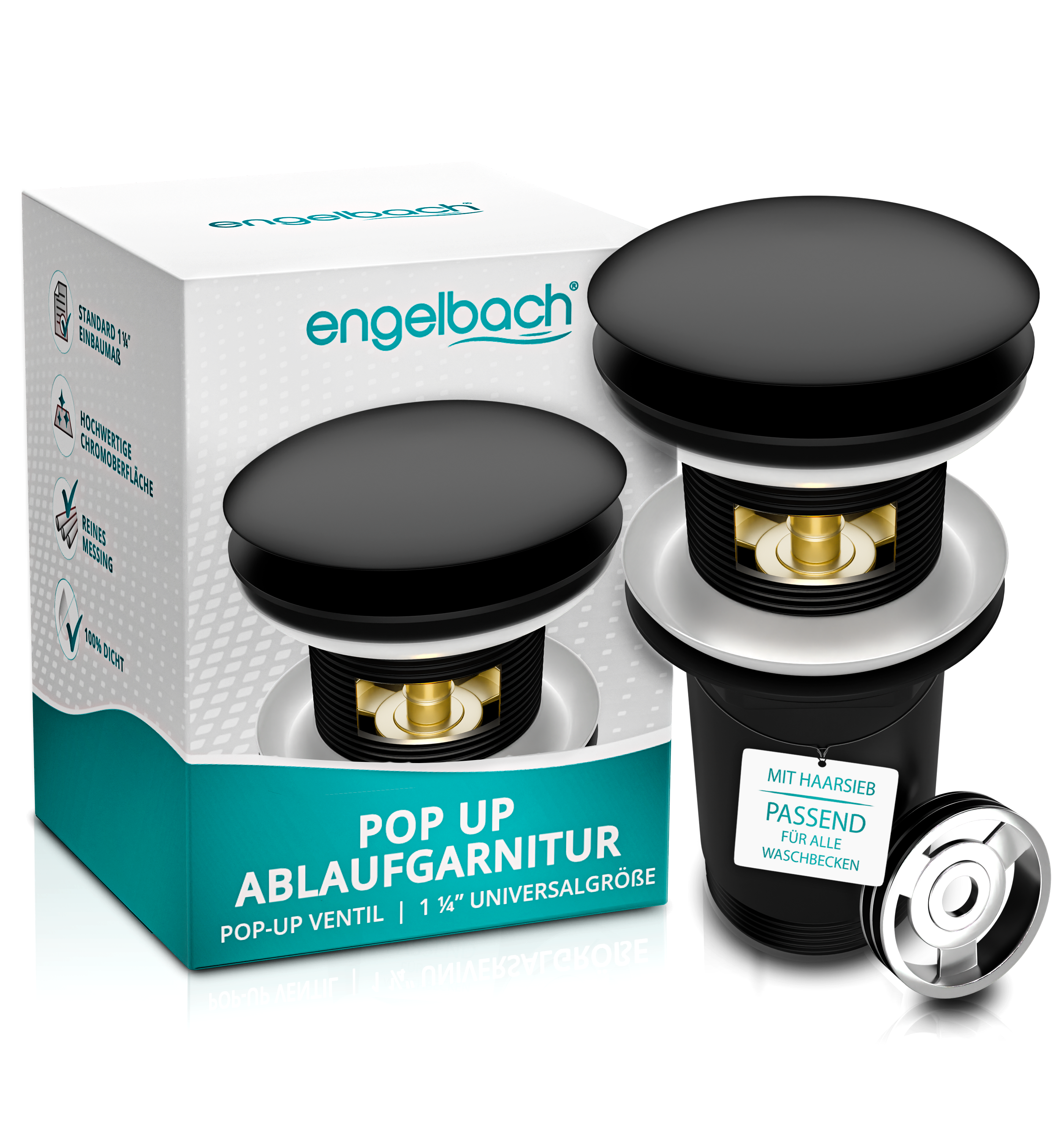 Mit Überlauf - Matt Schwarz