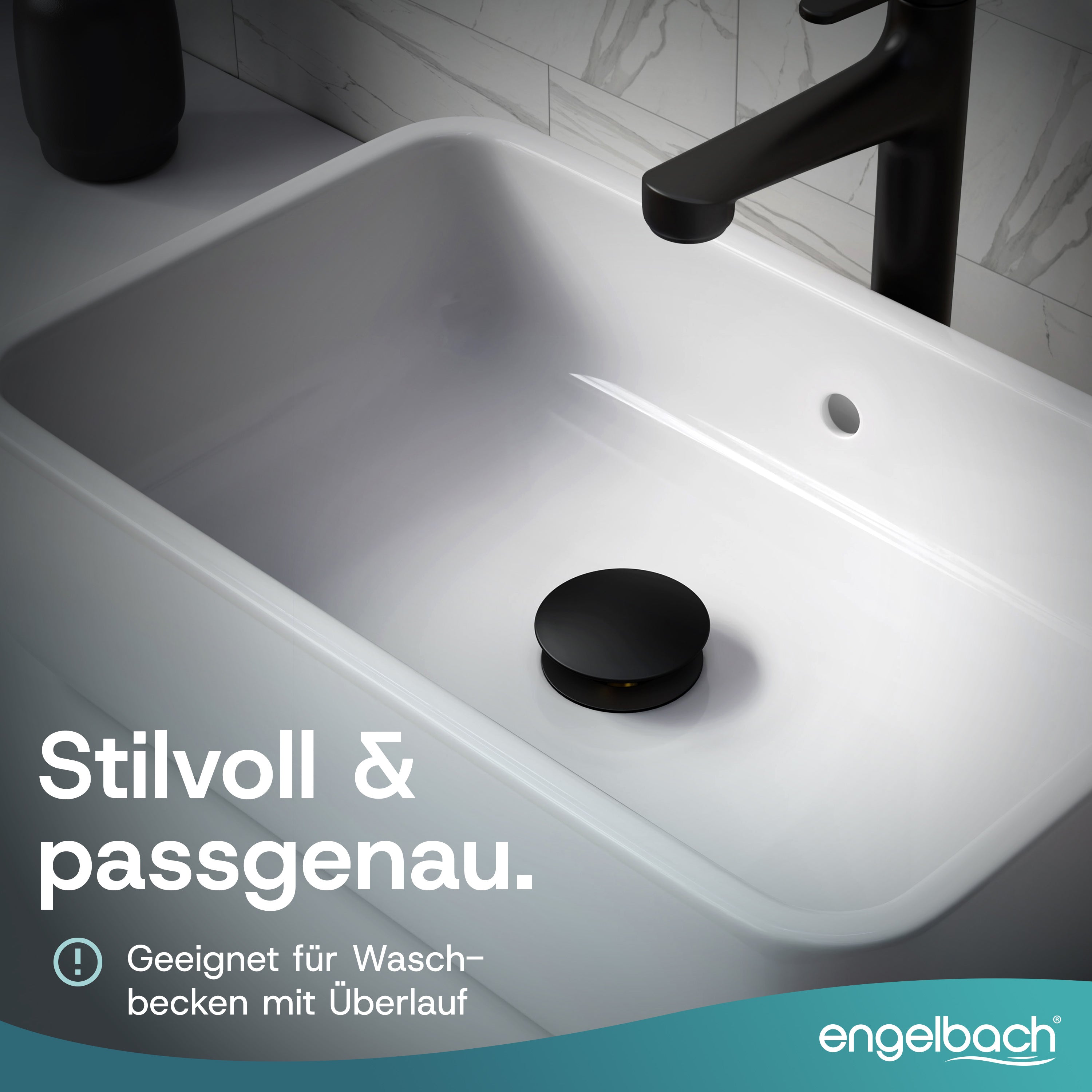 Mit Überlauf - Matt Schwarz