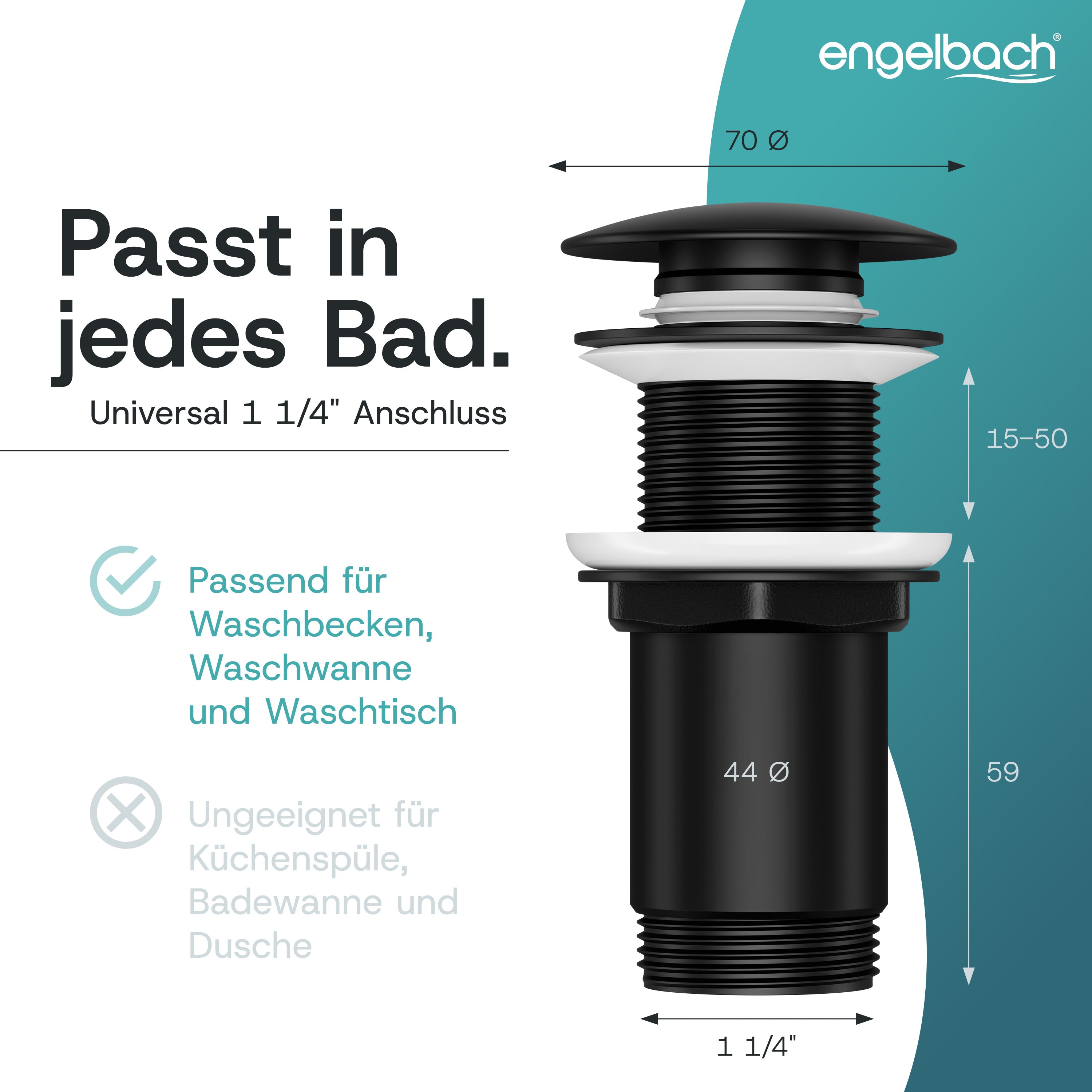 Ohne Überlauf - Matt Schwarz