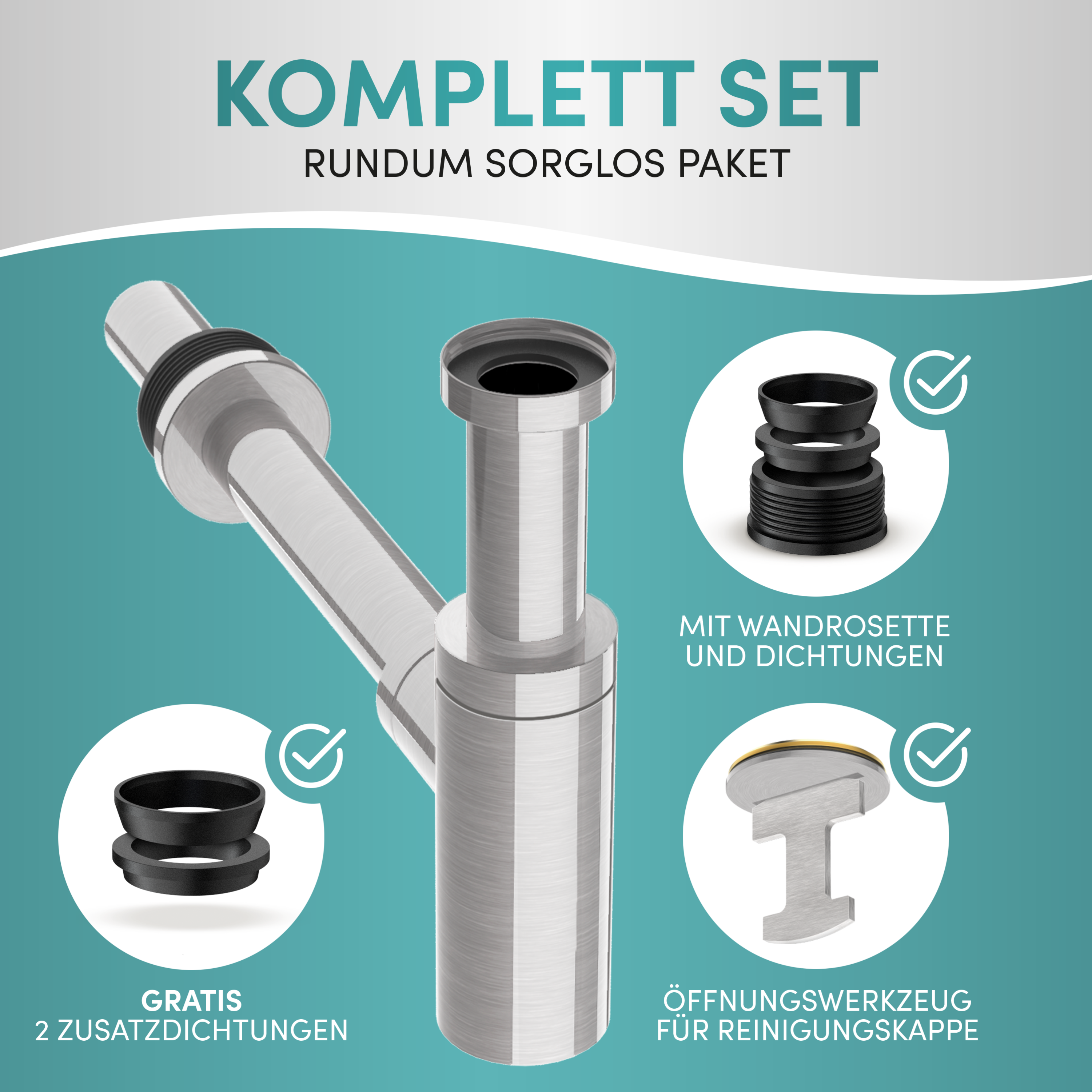 Chrome gebürstet - ohne Geräteanschluss