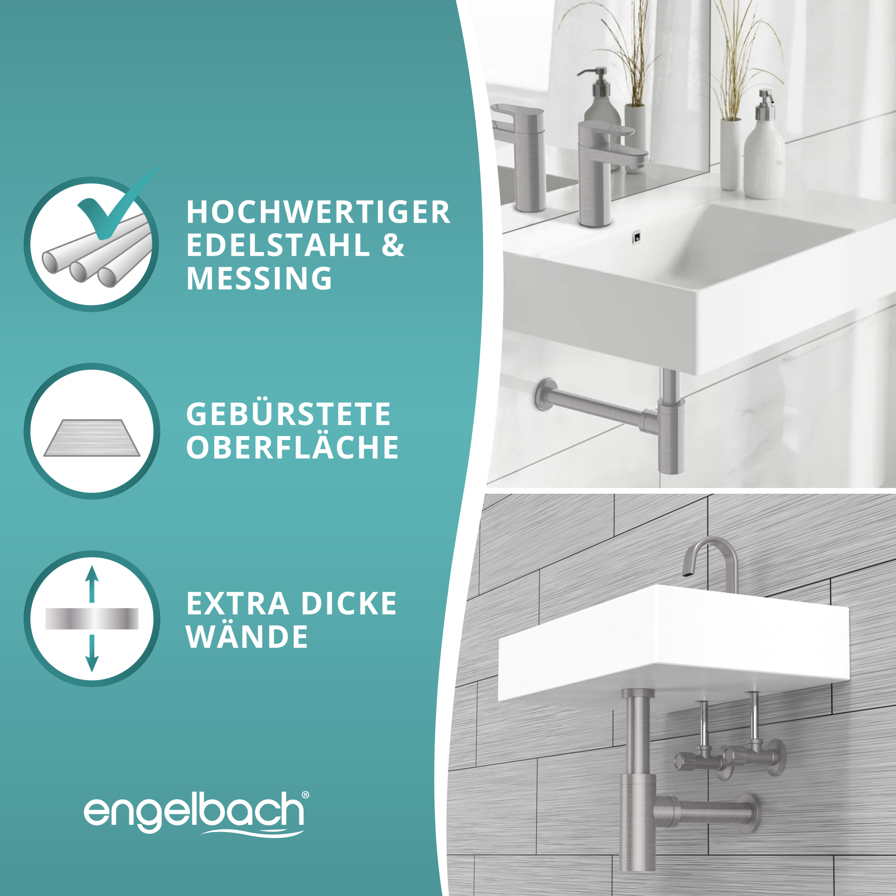 Chrome gebürstet - ohne Geräteanschluss