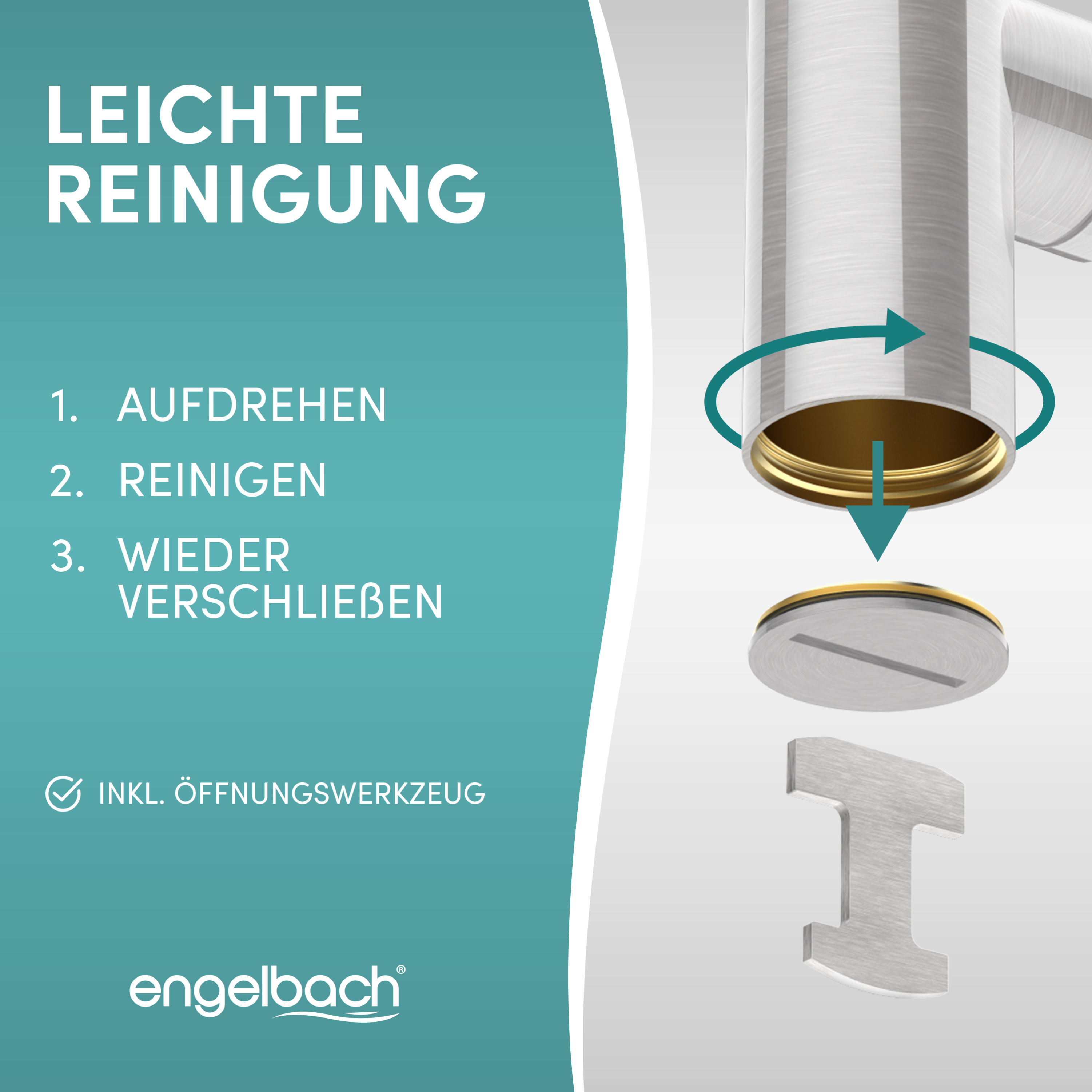 Chrome gebürstet - ohne Geräteanschluss