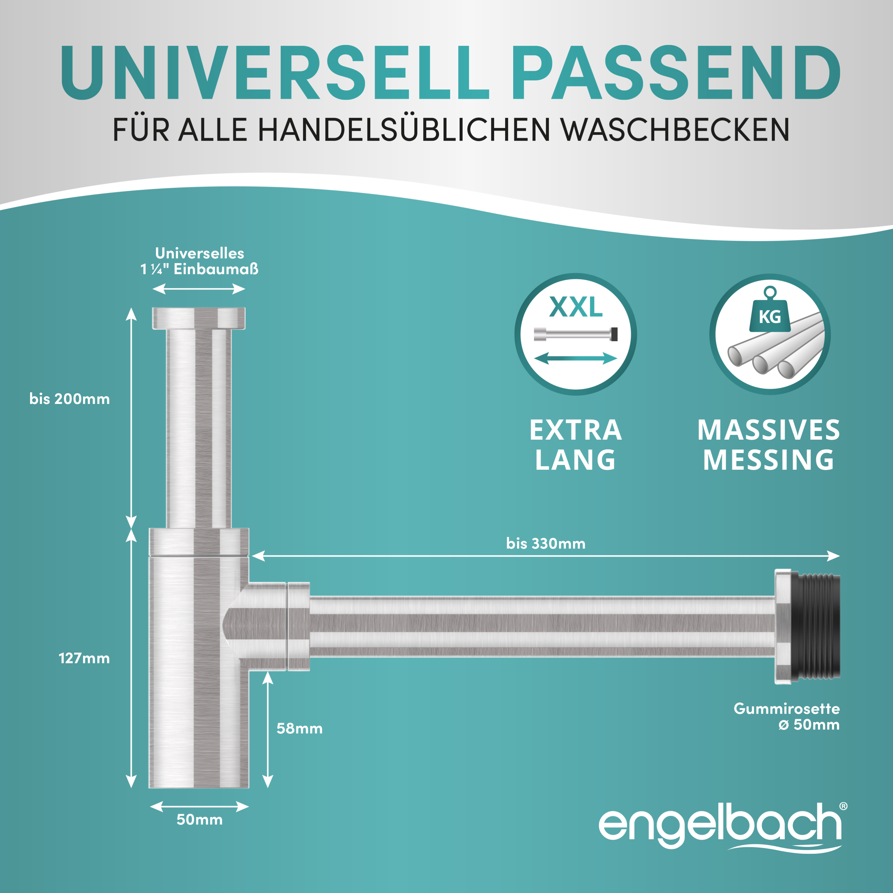 Chrome gebürstet - ohne Geräteanschluss