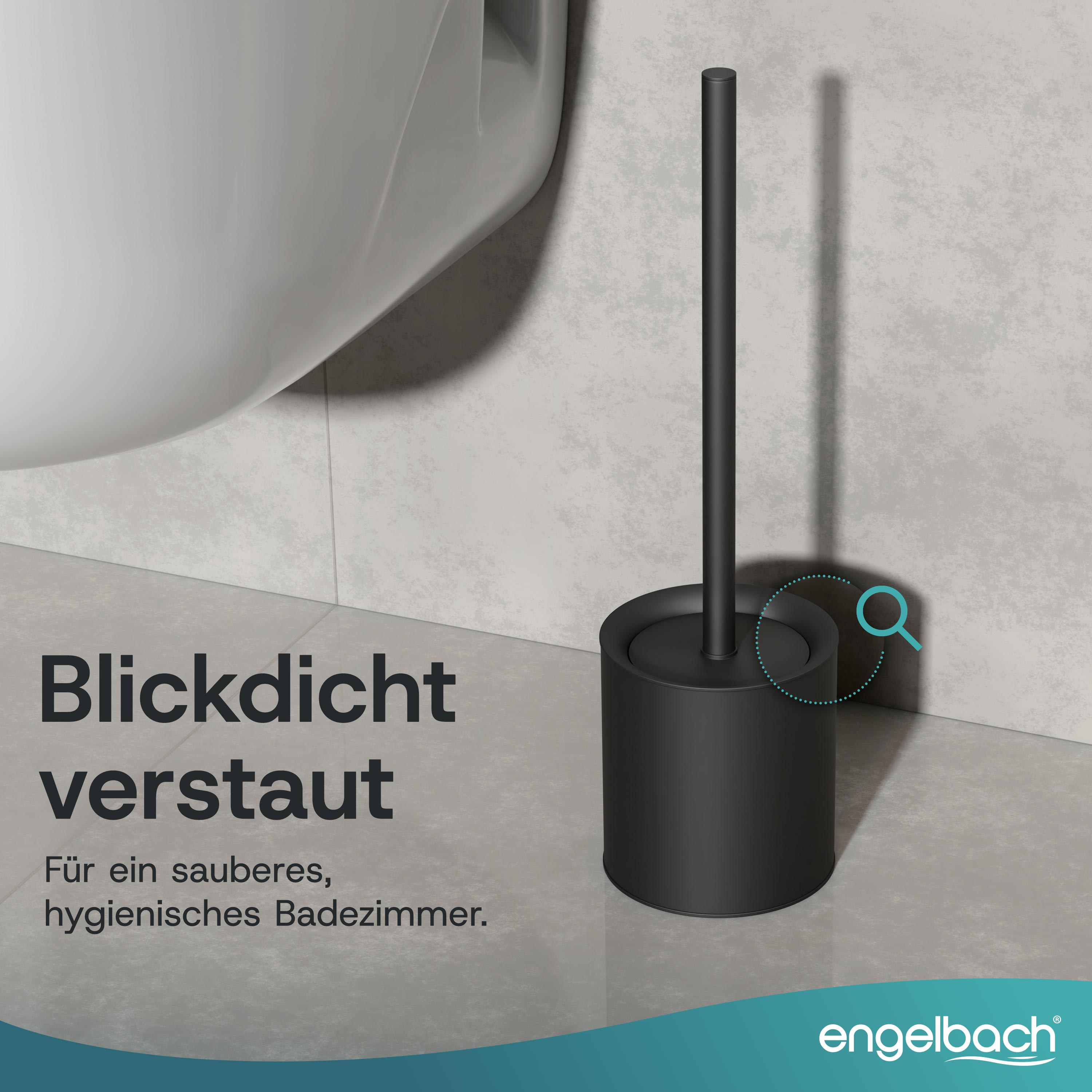 WC Bürste aus Silikon mit Edelstahl Griff - Rund