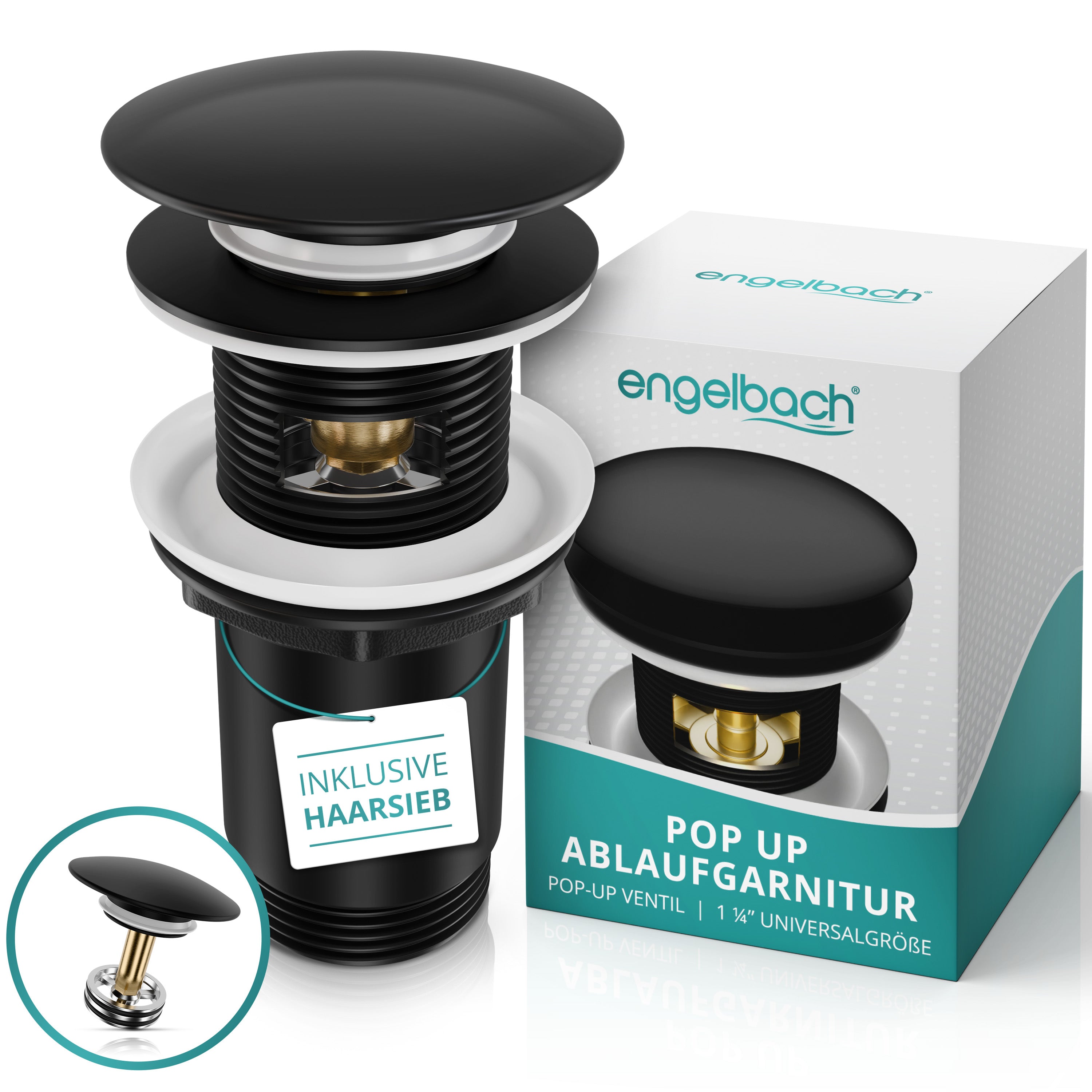 Mit Überlauf - Matt Schwarz