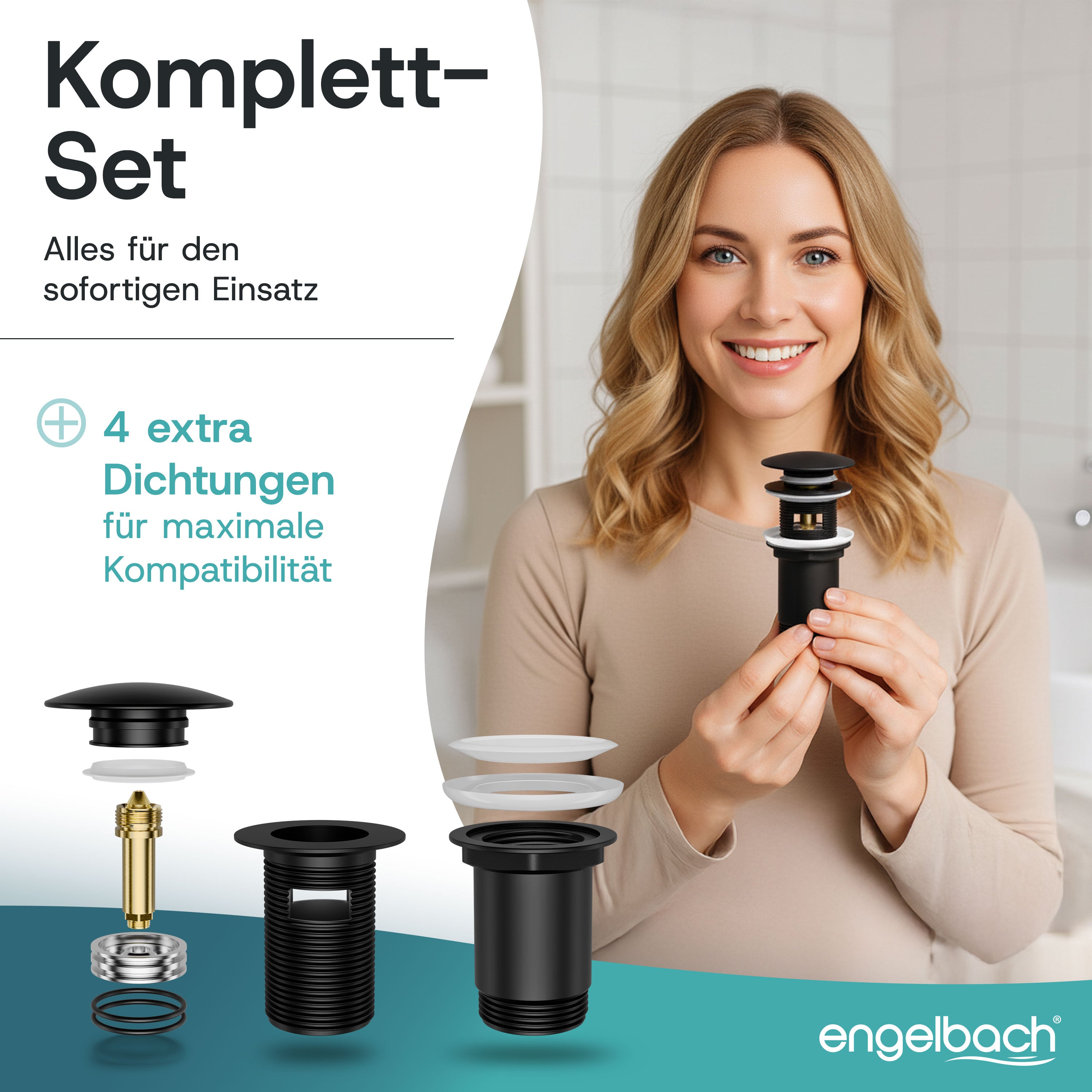 Mit Überlauf - Matt Schwarz