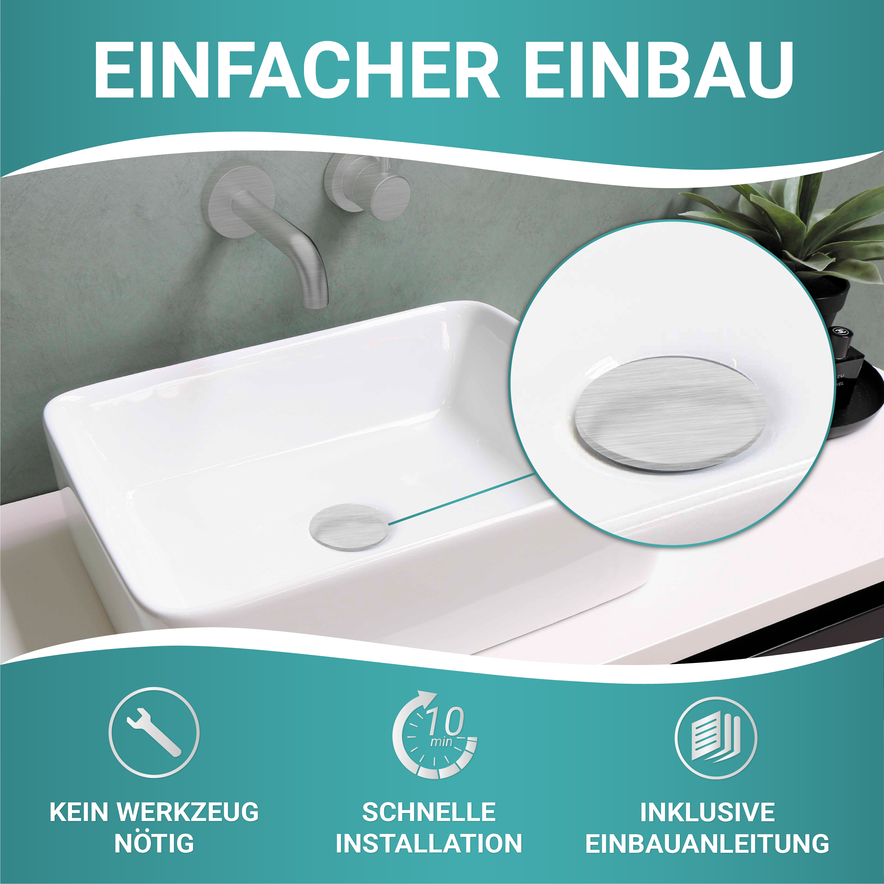 Mit Überlauf - Gebürstet