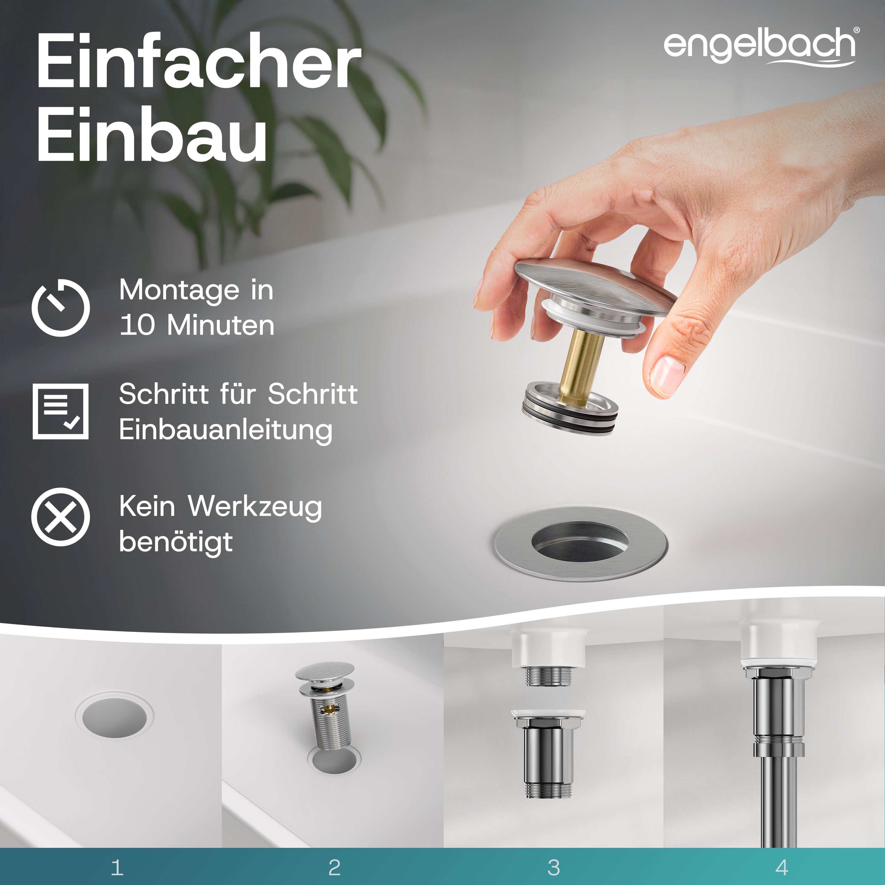 Mit Überlauf - Gebürstet