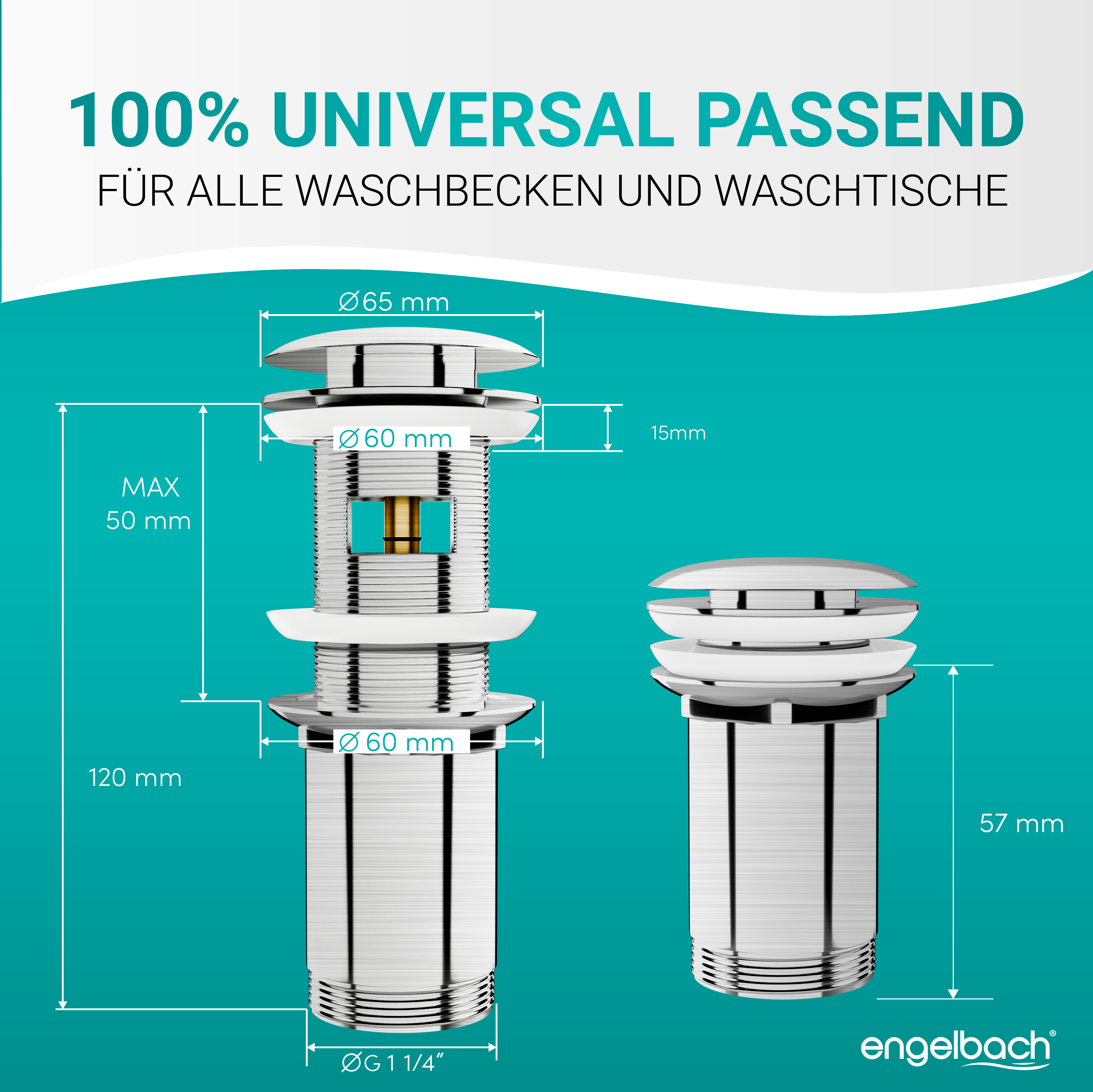 Mit Überlauf - Gebürstet