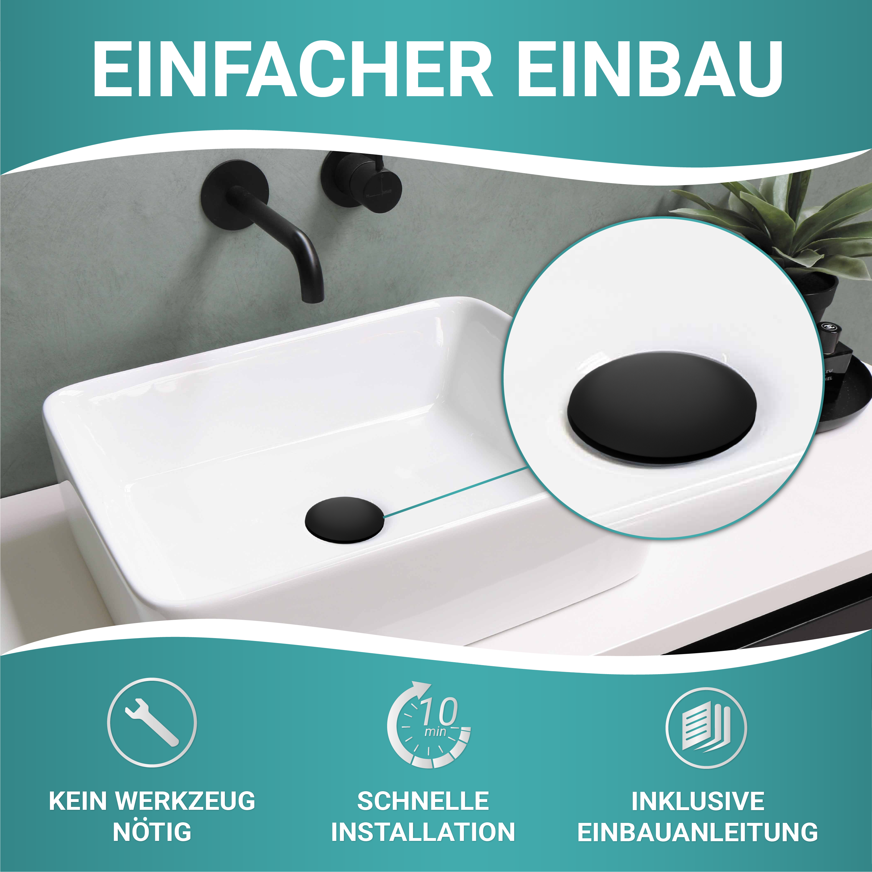 Ohne Überlauf - Matt Schwarz